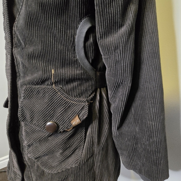 Vintage Salomon Corduroy Hooded Jacket Women’s L Embroidered Ski Snow Parka - Picture 8 of 13